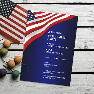 USA-Flagge Ecke Luxus Blau Einladung