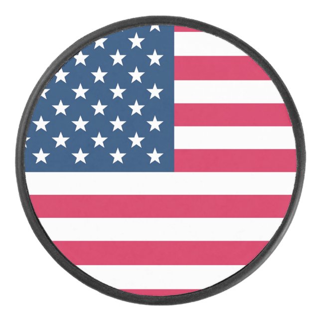 USA-Flagge Eishockey Puck (Vorderseite)