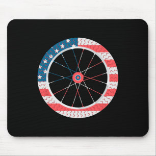 USA-Flagge Fahrrad-Rad Unabhängigkeitstag 4. Juli Mousepad