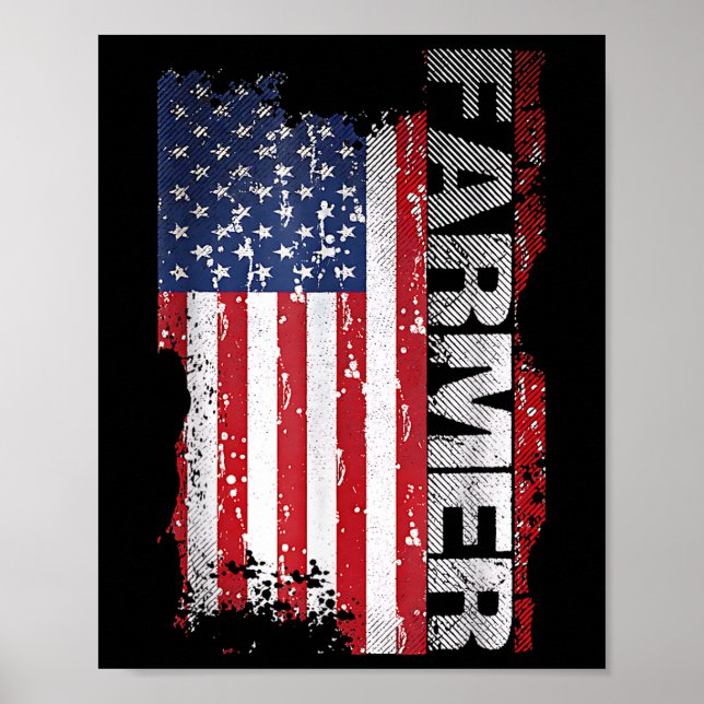 Usa-Flagge Farmer Für 4. Juli  Poster (Vorne)