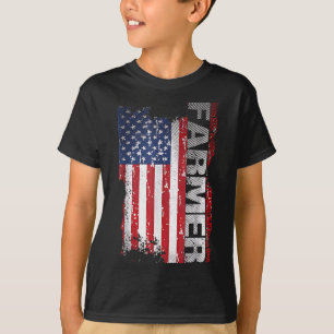USA-Flagge Farmer für 4. Juli T-Shirt