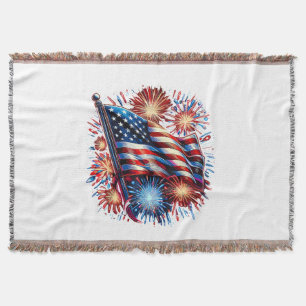 USA-Flagge Feuerwerk Patriotisch Decke