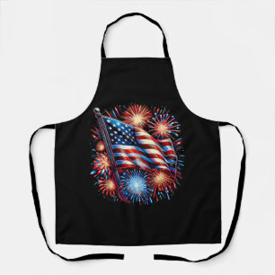 USA-Flagge Feuerwerk Patriotisch Schürze