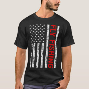 USA-Flagge Fly-Fischen T-Shirt