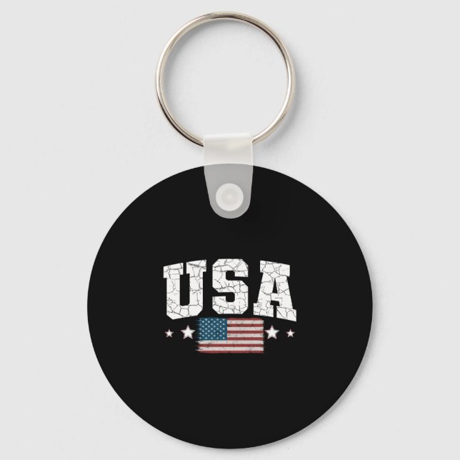 USA-Flagge Frauen Männer Kinder patriotische ameri Schlüsselanhänger (Vorderseite)