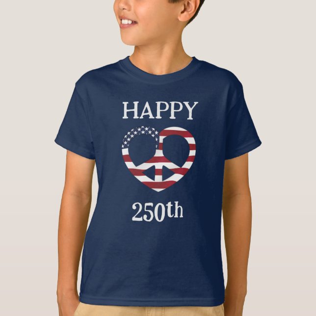 USA-Flagge Friedensherz T-Shirt (Vorderseite)