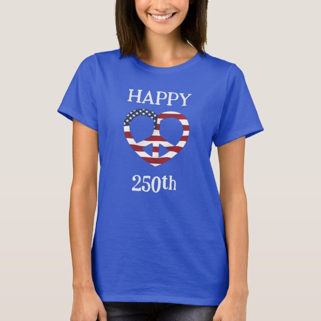 USA-Flagge Friedensherz T-Shirt (Vorderseite)
