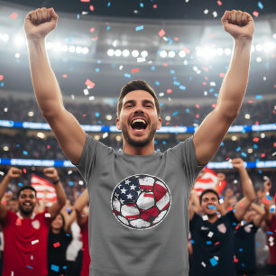 USA-Flagge Fußball Patriotischer Amerikanischer Fu T-Shirt