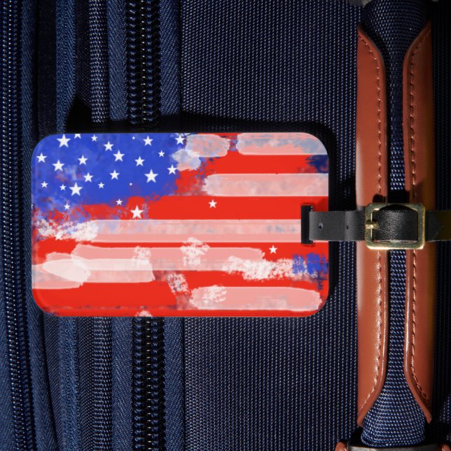 USA-Flagge Gepäckanhänger (Vorderseite Insitu 4)