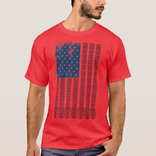 USA-Flagge Gitarre-Spieler Gitarrist Musiker Fourt T-Shirt