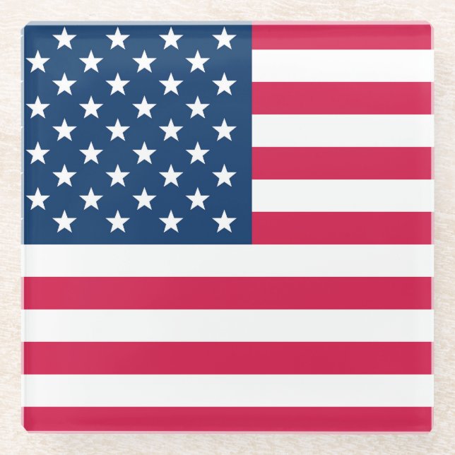 USA-Flagge Glasuntersetzer (Vorderseite)