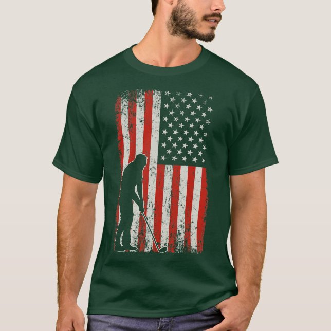 USA-Flagge Golfer T-Shirt (Vorderseite)