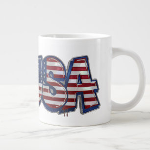 USA-Flagge Graffiti personalisierter Text Jumbo-Tasse