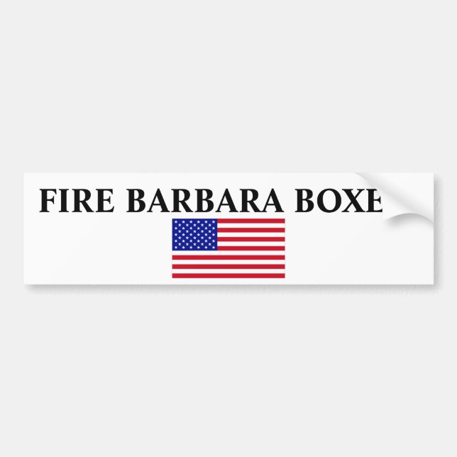USA-Flagge-Groß, FEUER BARBARA BOXER! Autoaufkleber (Vorne)