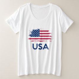 USA-Flagge Große Größe T-Shirt