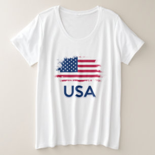 USA-Flagge Große Größe T-Shirt