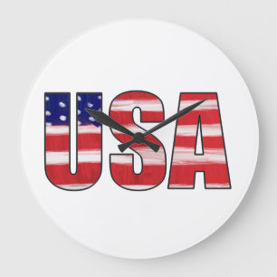 USA-Flagge Große Wanduhr