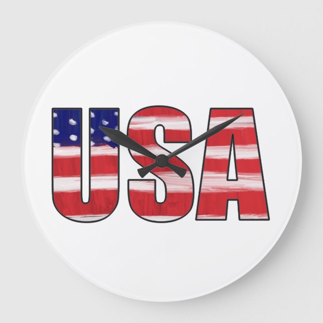 USA-Flagge Große Wanduhr (Vorderseite)