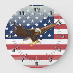 Usa-Flagge Große Wanduhr