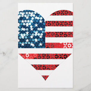 USA-Flagge Herz
