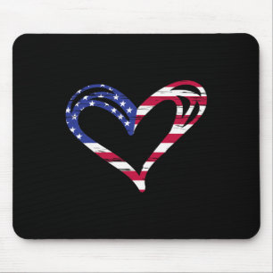 Usa-Flagge Herz Amerikanisch Patriotisch Streitkrä Mousepad