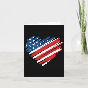 Usa-Flagge Herz Amerikanischer Patriotischer Geden Karte