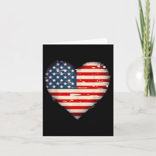 Usa-Flagge Herz Amerikanischer Patriotischer Geden Karte