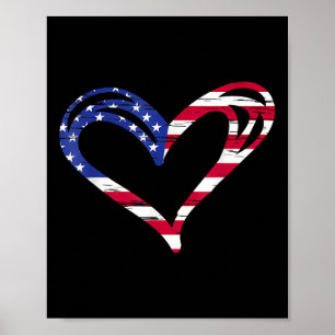 USA-Flagge Herz Patriotisches Denkmal für die Stre Poster