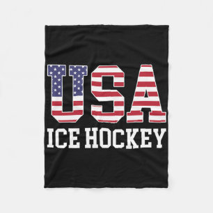 Usa-Flagge Hockey-Spieler - Amerikanischer Usa-Eis Fleecedecke