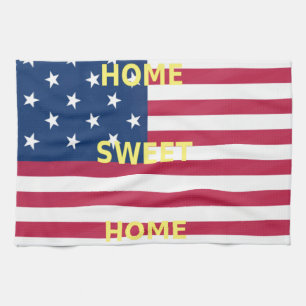 USA-Flagge "Home Sweet Home" Kunstprint Geschirrtuch