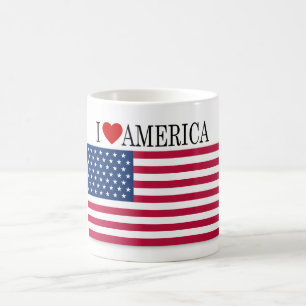 USA-Flagge I Herz Amerika Kaffeetasse