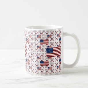 USA-Flagge in Ebenen Kaffeetasse