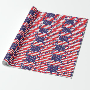 USA-Flagge in einem gestörten Muster Geschenkpapier