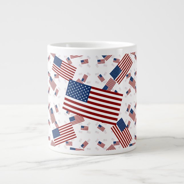 USA-Flagge in Layers Askew Jumbo-Tasse (Vorderseite)