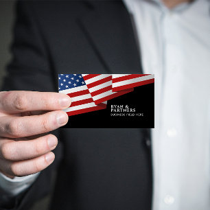 USA-Flagge Insignie Pop Art Schwarz Visitenkarte