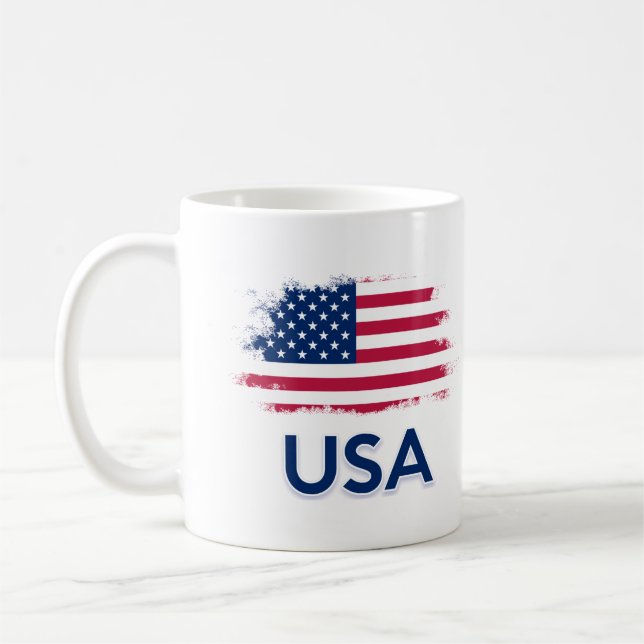 USA-Flagge Kaffeetasse (Links)