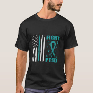 USA-Flagge Kampf-PTSD-Bewusstsein T-Shirt