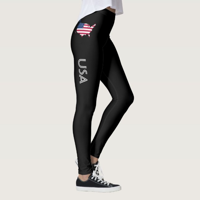 USA-Flagge-Karte Leggings (Rechts)