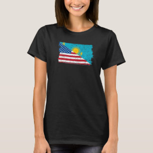 USA Flagge Kasachstan Post Sowjetunion Staaten Ame T-Shirt