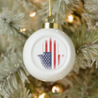 USA-Flagge Keramik Kugel-Ornament