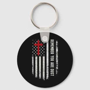 Usa-Flagge Kreuz Denke Daran, Dass Du Staub Asche Schlüsselanhänger