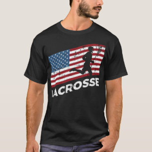 USA-Flagge Lacrosse-Spieler Sprüche Hufeisen-Wette T-Shirt