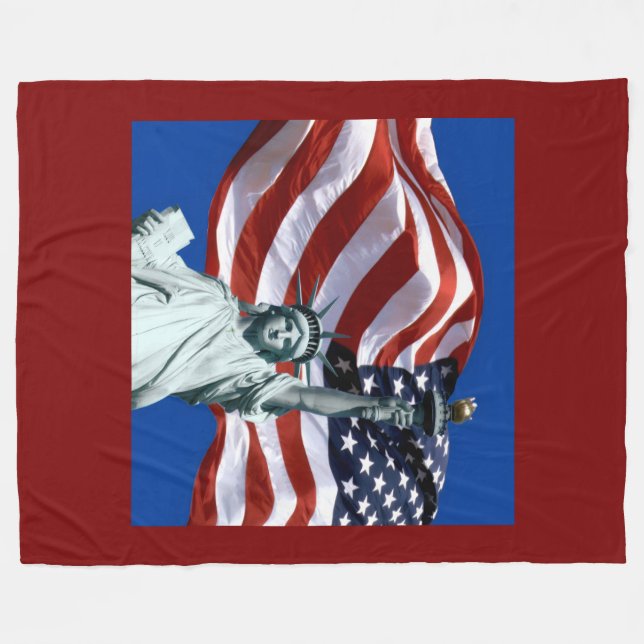 USA-Flagge Lady Liberty Fleece-Decke Fleecedecke (Vorderseite (Horizontal))