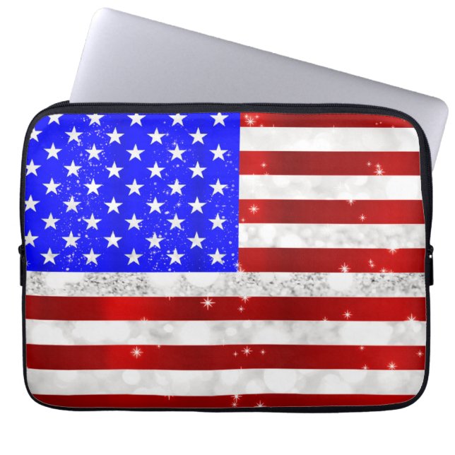 USA-Flagge Laptopschutzhülle (Vorderseite)