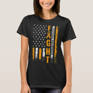 USA-Flagge Leukämie-Bewusstsein Krebs-Überlebender T-Shirt