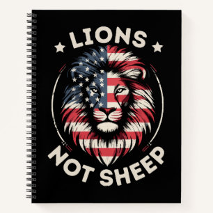 USA-FLAGGE , LÖWEN NICHT SCHAFE NOTIZBUCH