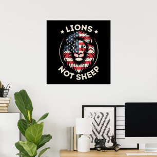 USA-FLAGGE , LÖWEN NICHT SCHAFE POSTER