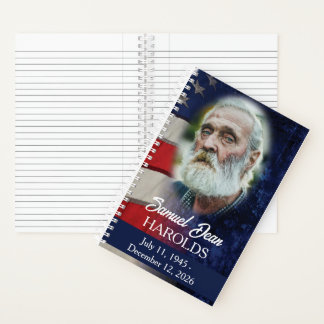 USA-Flagge Militärische Trauerfeier Gedenkbuch für Notizbuch