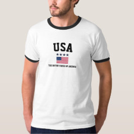 USA-Flagge Minimalistischer Patriotischer Retro-St T-Shirt