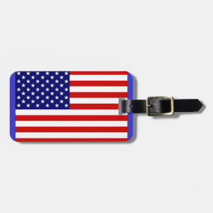 USA-Flagge, mit Name, Adresse... Gepäckanhänger